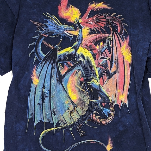 SOLD... The Mountain Tie Dyed Dragon Graphic Tee Large - Picture 2 of 4